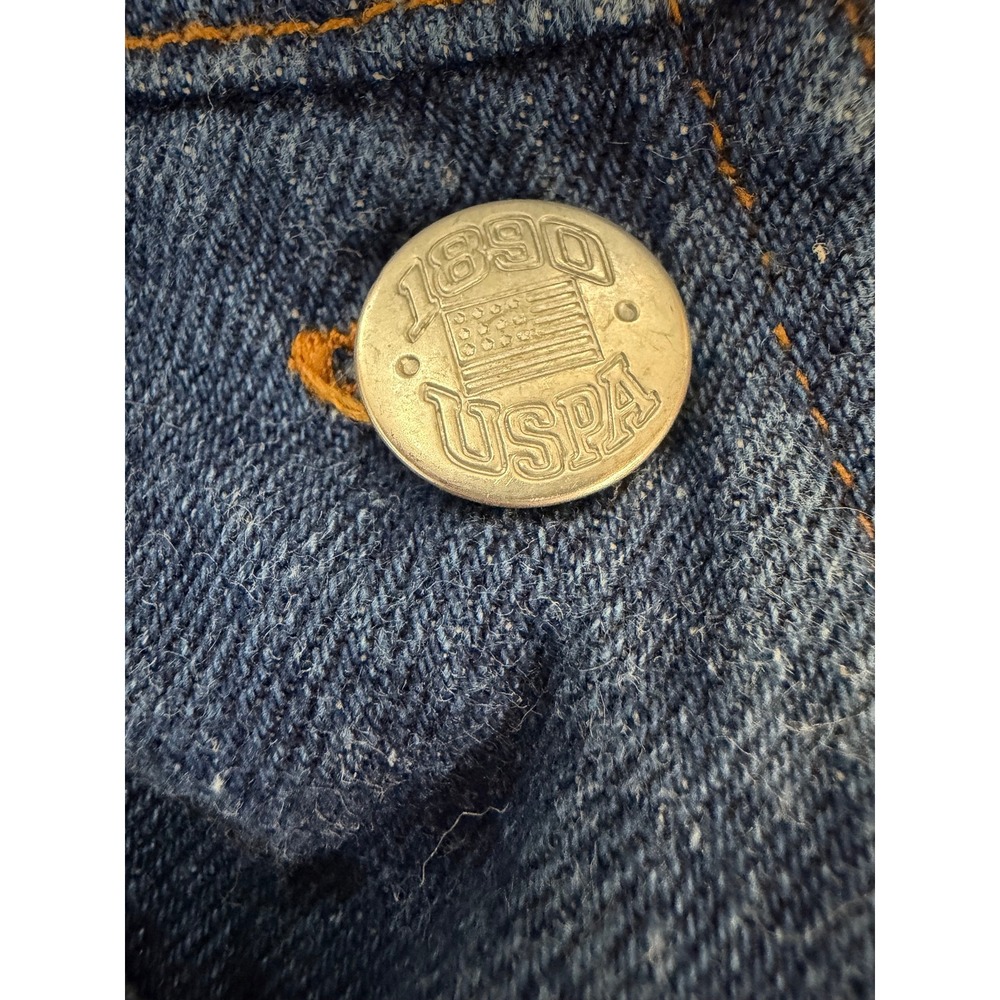 US Polo Assn Kids Denim Shortalls 18M Blue American Flag Overalls - Picture 7 of 7